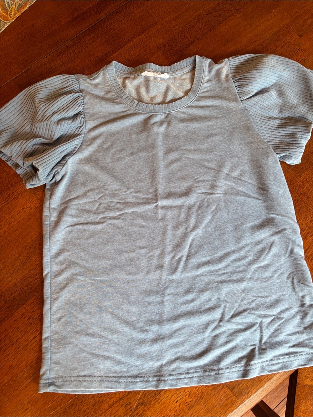 Jane and Delancey Light Blue Puff Sleeve Top
